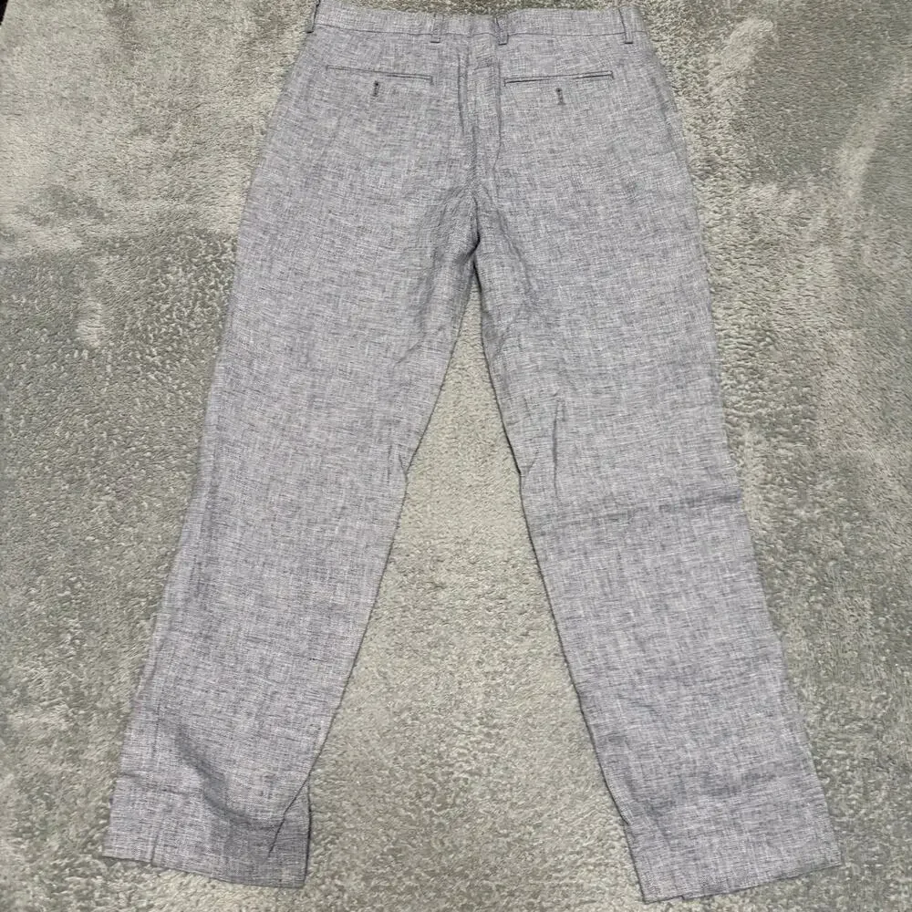 Banana Republic Pants Mens 33x32 Blue Standard Fit Linen Blend Trousers